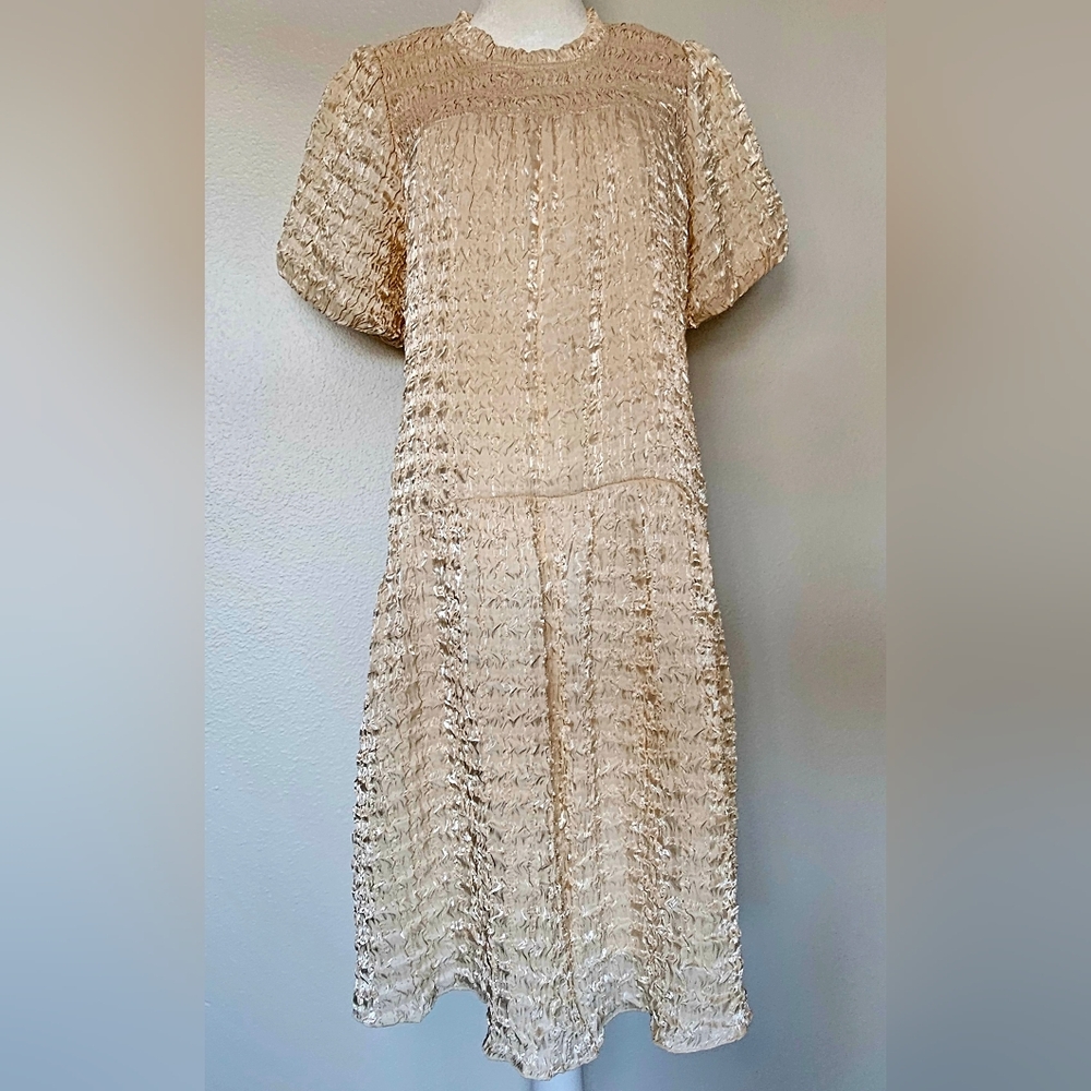 Women's Elegant Cream Satin Dress
